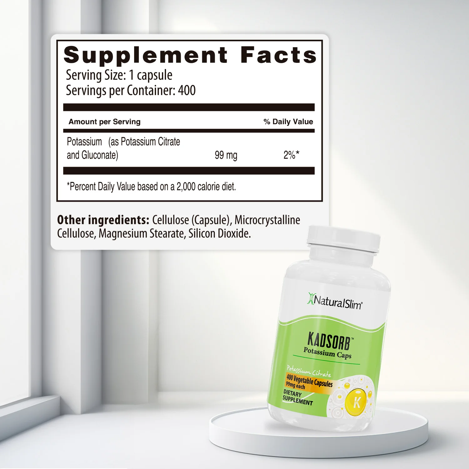 KADSORB™ Potassium Caps- 400 capsules | Citrato de Potasio - Image 5